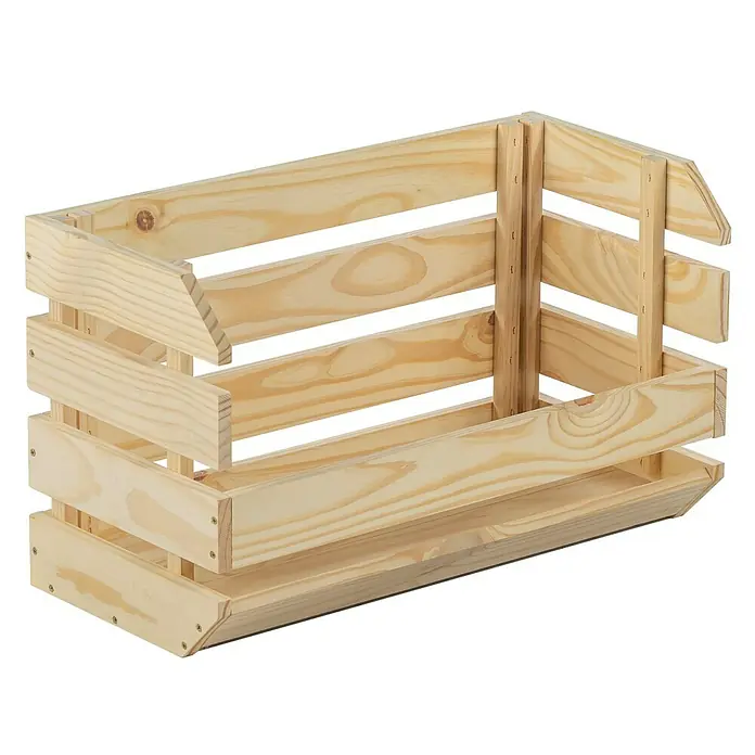 Astigarraga Evolution Caja de madera apilable - L x An x Al: 60 x 43 x 35,3 cm, Natural