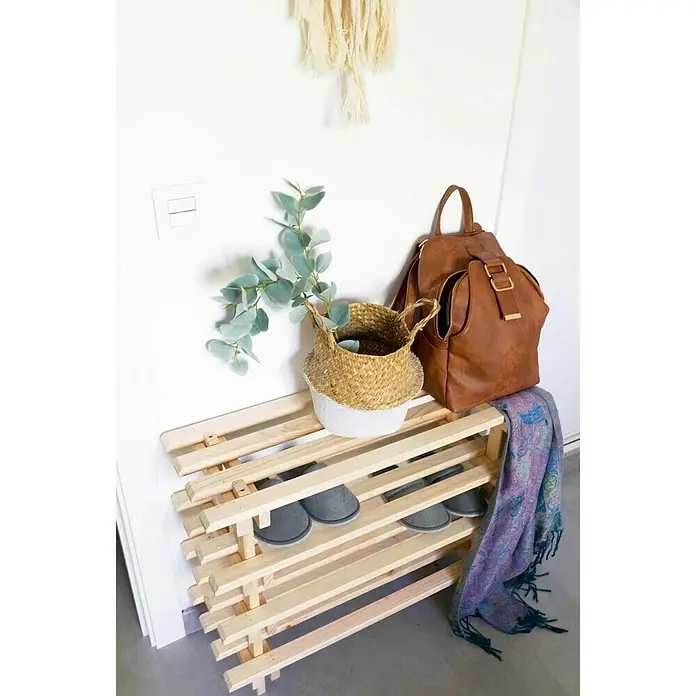 Astigarraga Evolution Zapatero apilable - L x An x Al: 75 x 25,9 x 30 cm, Natural