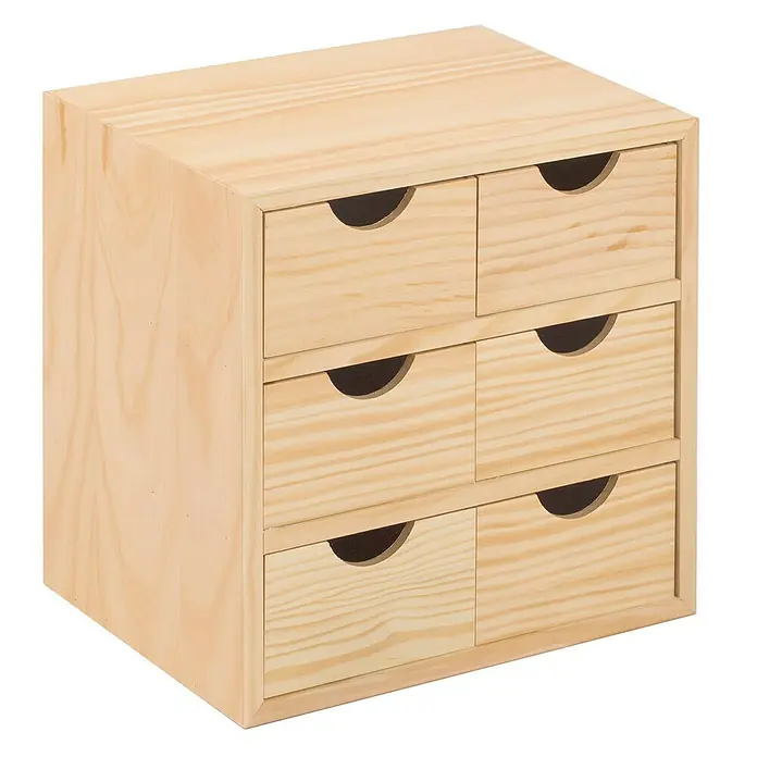 Astigarraga Caja con cajones Minibloc - L x An x Al: 20 x 28 x 28 cm, Número de cajones: 6 ud.