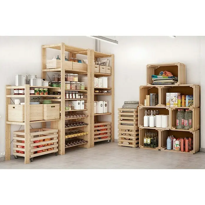 Astigarraga Evolution Estantería de madera - L x An x Al: 43 x 76,7 x 175 cm, Madera, Natural