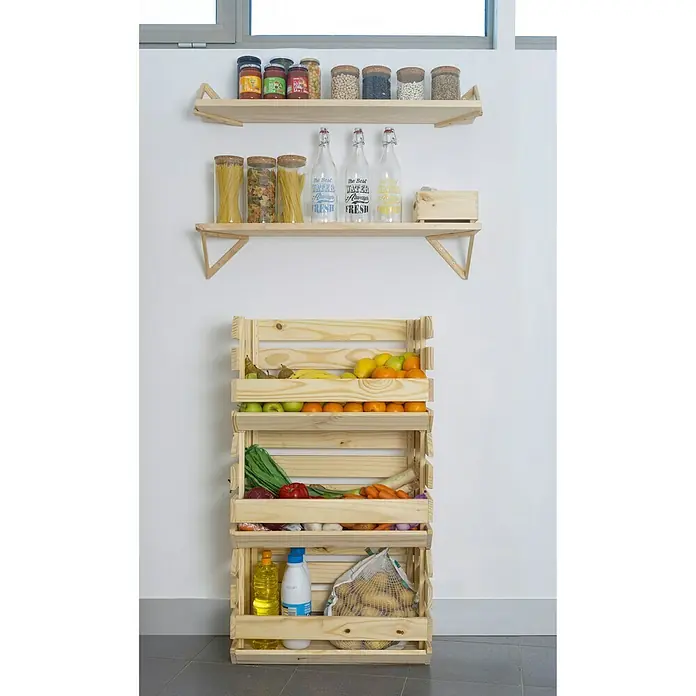 Astigarraga Evolution Caja de madera apilable - L x An x Al: 60 x 43 x 35,3 cm, Natural