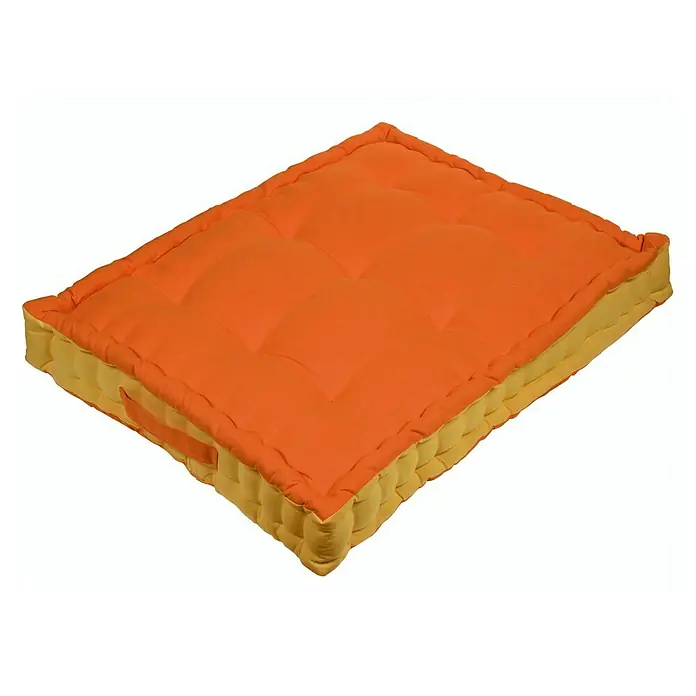 Cojín para asiento Naranja/amarillo - 60 x 40 x 20 cm, 100% algodón
