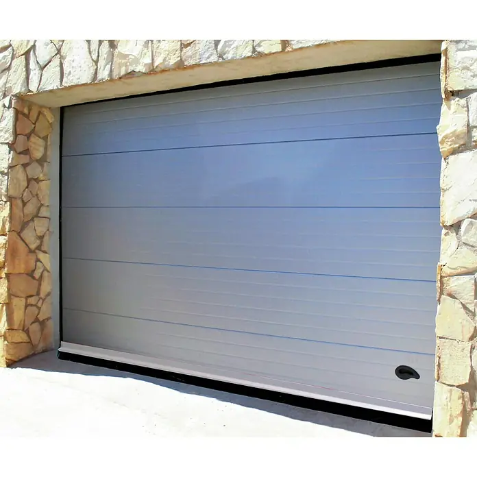 Burlete bajo puerta aluminio garaje - Gris, Largo: 2,5 m, Suelos irregulares