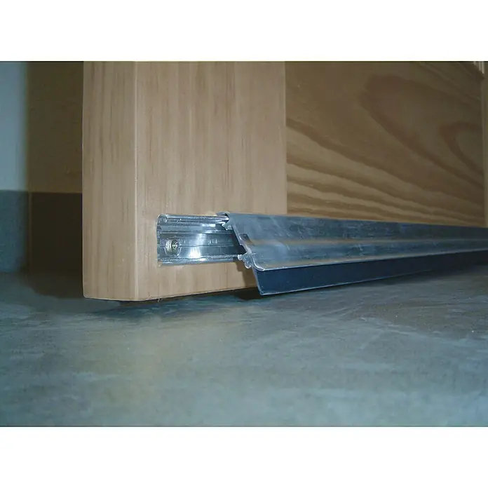 Burlete para puerta basculante aluminio - Plata, Largo: 93 cm, Suelos lisos