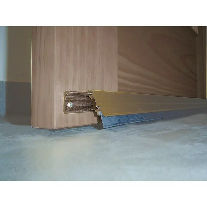 Burlete para puerta basculante aluminio - Marrón, Largo: 93 cm, Suelos lisos