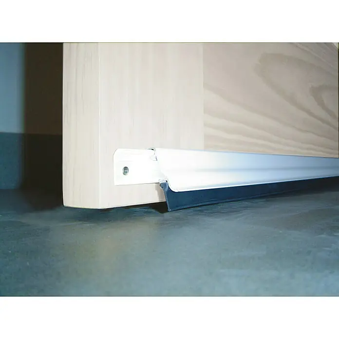 Burlete para puerta basculante aluminio - Blanco, Largo: 93 cm, Suelos lisos