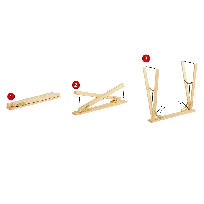 Astigarraga Holzklappbock Kipli - Tragkraft: 250 kg bei 2 Holzböcken, Höhe: 73,5 cm, Kiefer