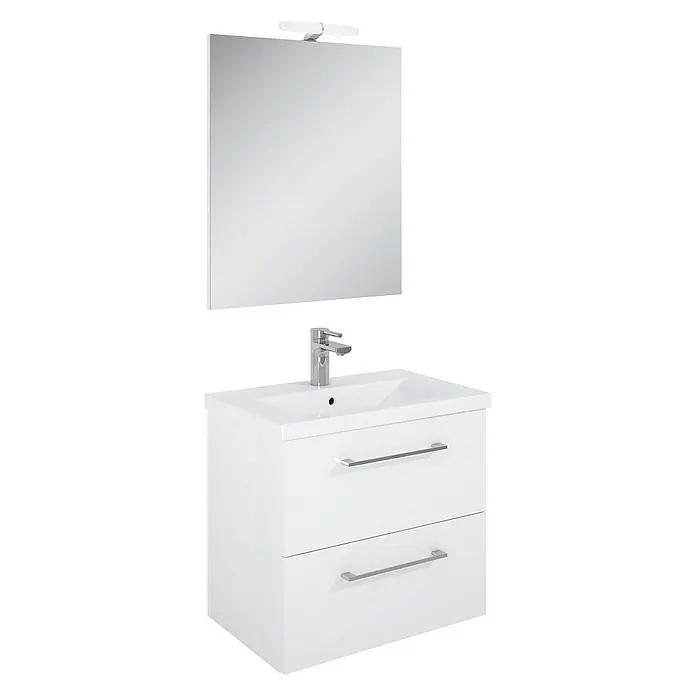 Riva Badmöbel-Set Compact - 60 cm, Weiß, Glänzend