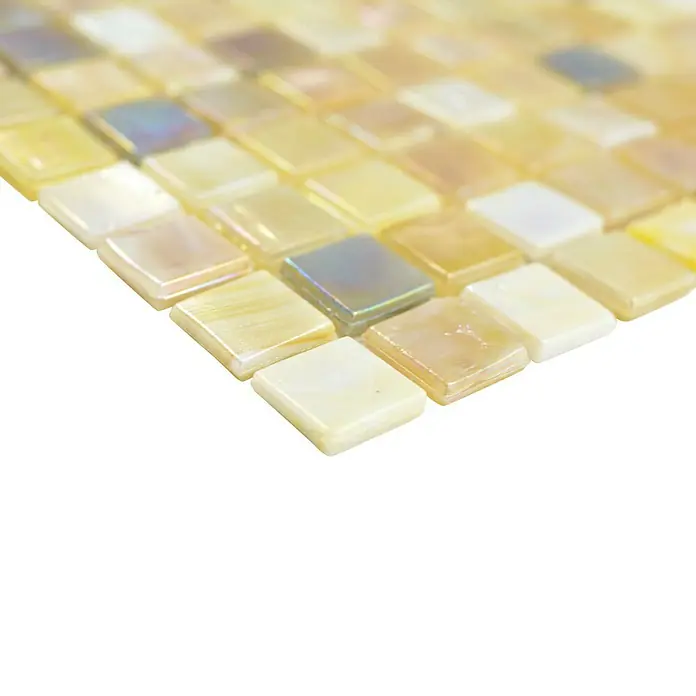 Mozaïektegel vierkant Mix GM MRY 556 - 31,7 x 31,7 cm, Zand, Glanzend - Close-up