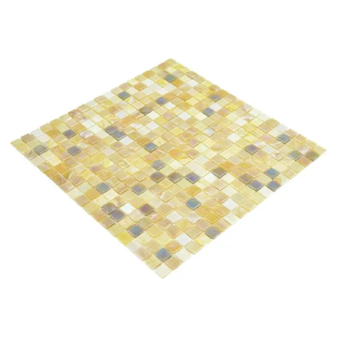 Mozaïektegel vierkant Mix GM MRY 556 - 31,7 x 31,7 cm, Zand, Glanzend - Top-down weergave