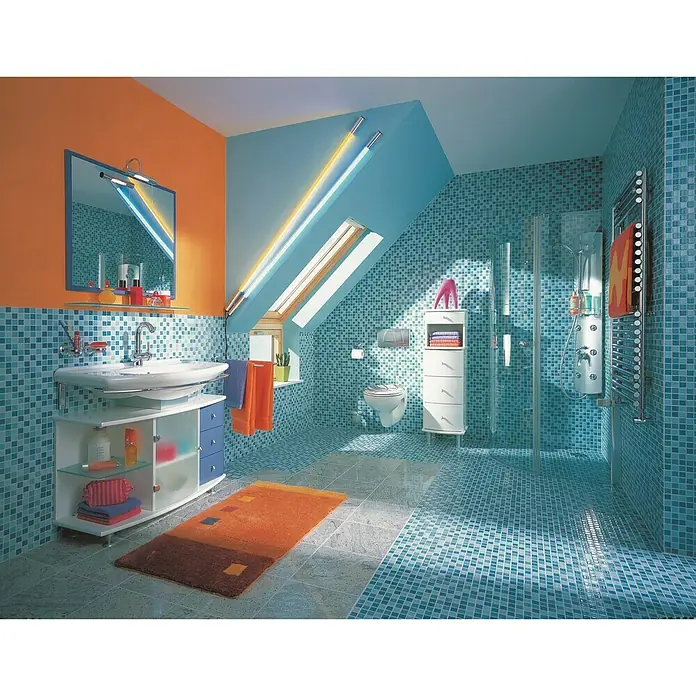 Mosaikfliese Quadrat Mix BM 200 - 32,6 x 30 cm, Blau, Glänzend - Stimmungsaufnahme