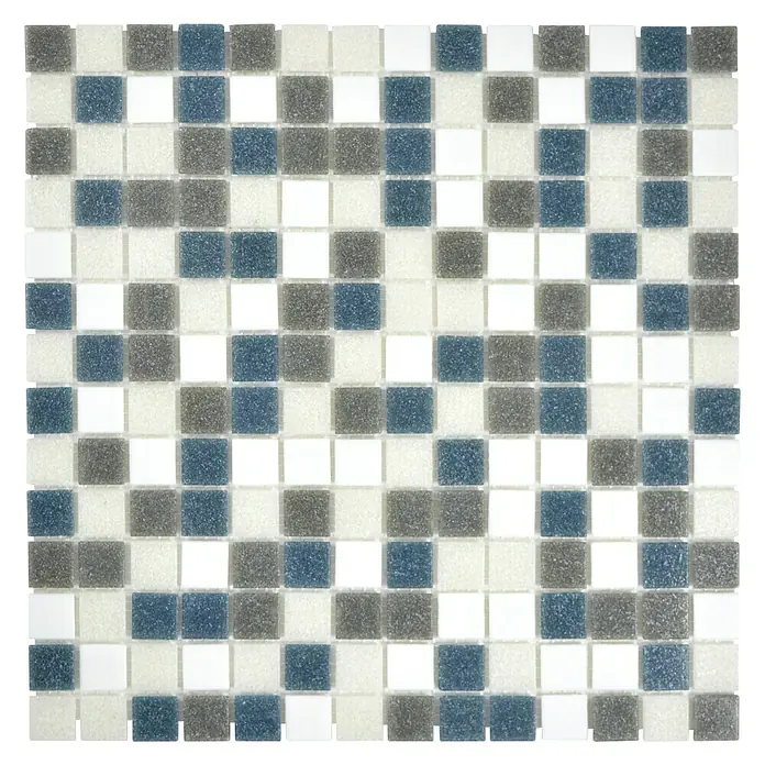 Mozaïektegel vierkant glas Mix GM A 123 - 30,5 x 30,5 cm, Wit/grijs, Glanzend - Vooraanzicht