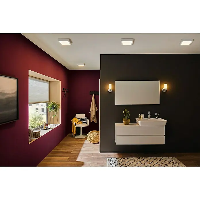 Paulmann LED stropna svjetiljka - 11 W, D x Š x V: 17 x 17 x 3,8 cm, Bijele boje, Topla bijela - Živopisni prikaz