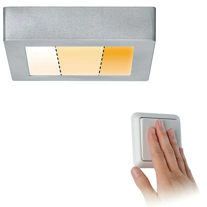 Paulmann LED-Deckenleuchte Carpo - 13 W, L x B x H: 17 x 17 x 3,8 cm, Chrom, Warmweiß - Anwendungsbeispiel