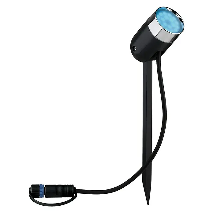 Paulmann Plug & Shine Erdspieß-Strahler Pike - 1-flammig, 4,5 W, Höhe: 22,5 cm, IP44 - Vorderansicht