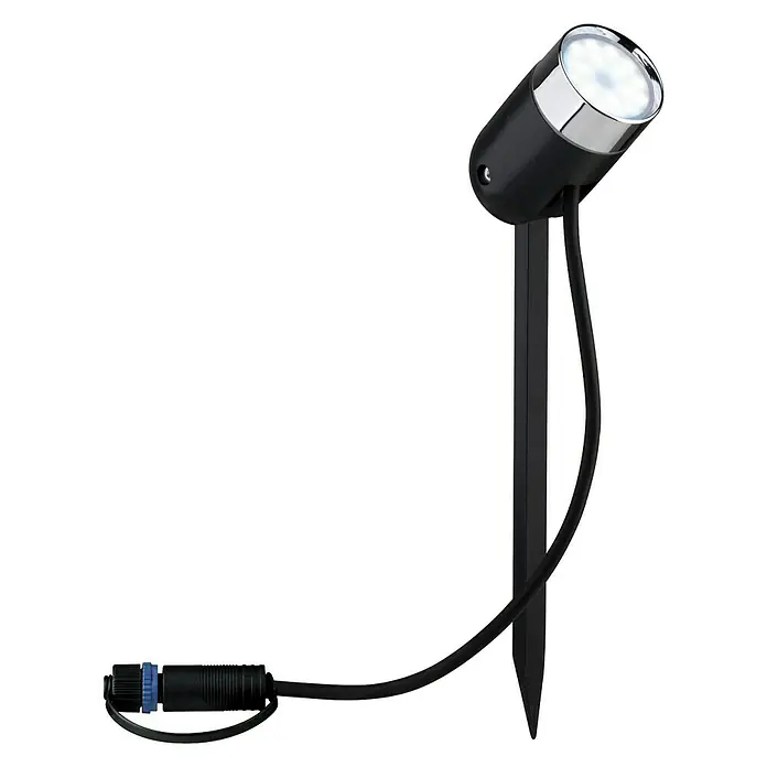 Paulmann Plug & Shine Erdspieß-Strahler Pike - 1-flammig, 4,5 W, Höhe: 22,5 cm, IP44 - Vorderansicht