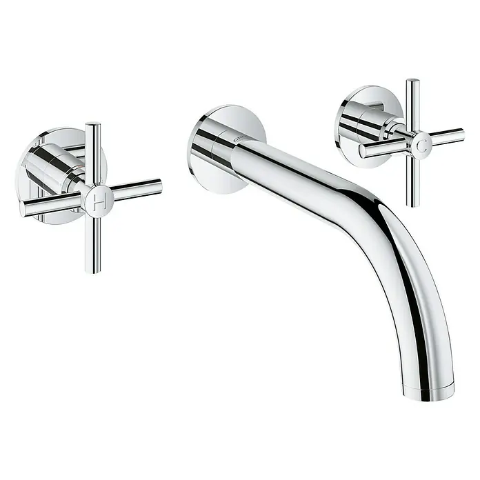 Grohe Atrio Wand-Waschtischarmatur - 3-Loch, Chrom, Glänzend - Rechte Seitenansicht