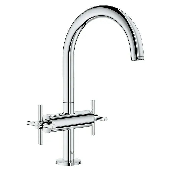 Grohe Atrio Waschtischarmatur L-Size - Kreuzgriff, Chrom, Glänzend - Rechte Seitenansicht