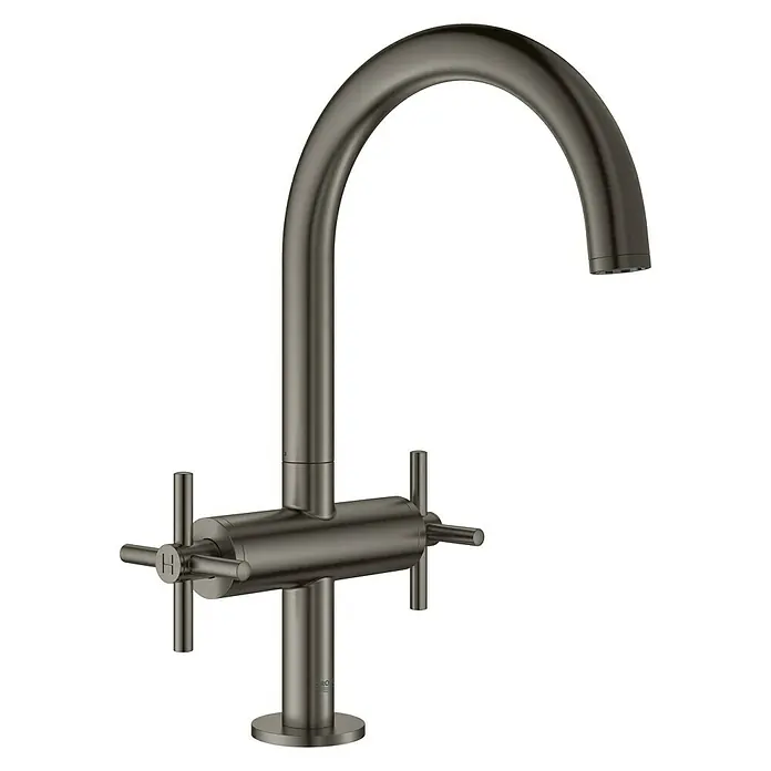 Grohe Atrio Waschtischarmatur L-Size - Kreuzgriff, Hard Graphite, Matt - Rechte Seitenansicht