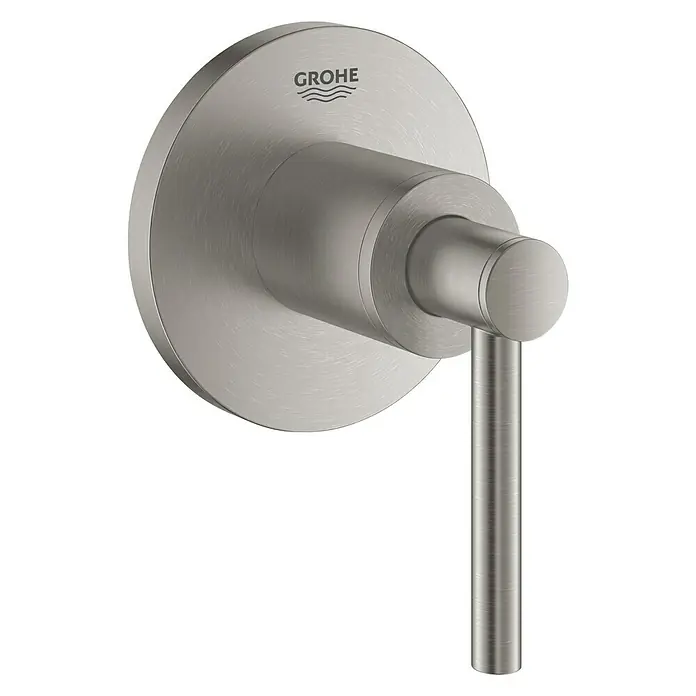 Grohe Atrio Unterputzventil Oberbau - Hebelgriff, Supersteel, Matt - Linke Seitenansicht