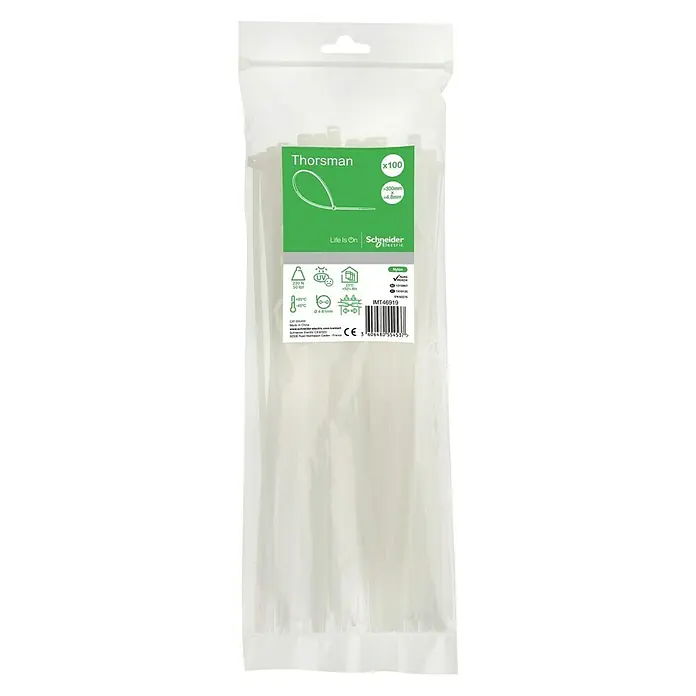 Schneider Electric Kabelbinder - Natur, 300 x 4,8 mm, 100 Stk. - Vorderansicht