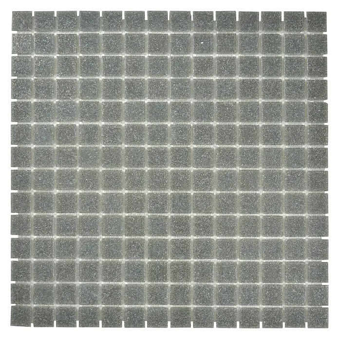 Mozaïektegel vierkant glas Uni GM A 20 - 30,5 x 30,5 cm, Grijs, Glanzend - Vooraanzicht