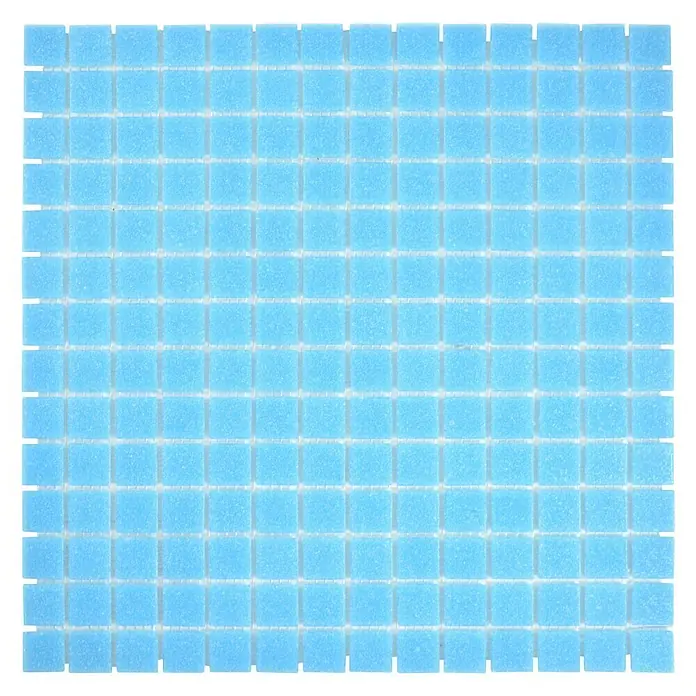 Mozaïektegel vierkant glas Uni GM A 36 - 30,5 x 30,5 cm, Lichtblauw, Glanzend - Vooraanzicht