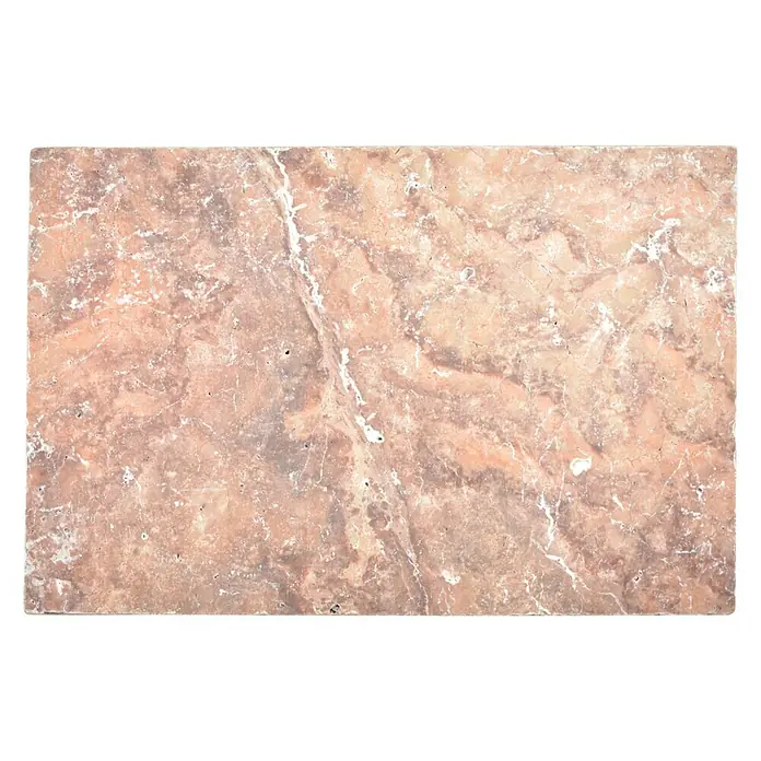 Antikmarmor Travertin Rosso - 61 x 40,6 cm, Rotbraun, Matt - Vorderansicht