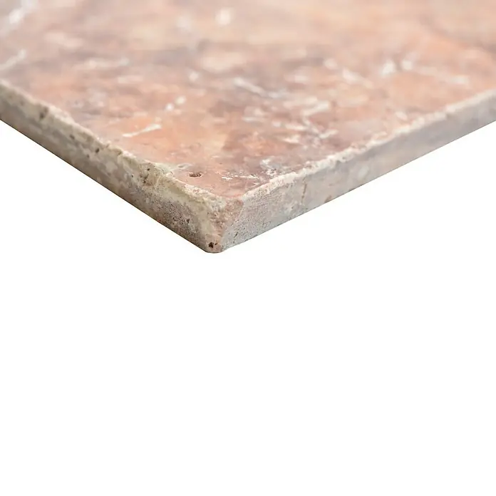 Antikmarmor Travertin Rosso - 61 x 40,6 cm, Rotbraun, Matt - Detailaufnahme