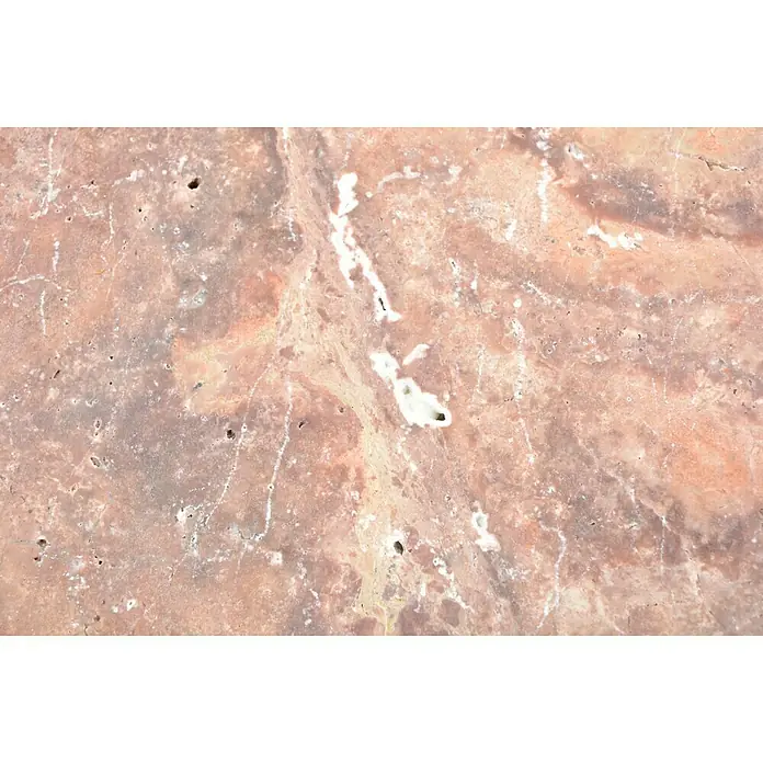 Antikmarmor Travertin Rosso - 61 x 40,6 cm, Rotbraun, Matt - Detailaufnahme