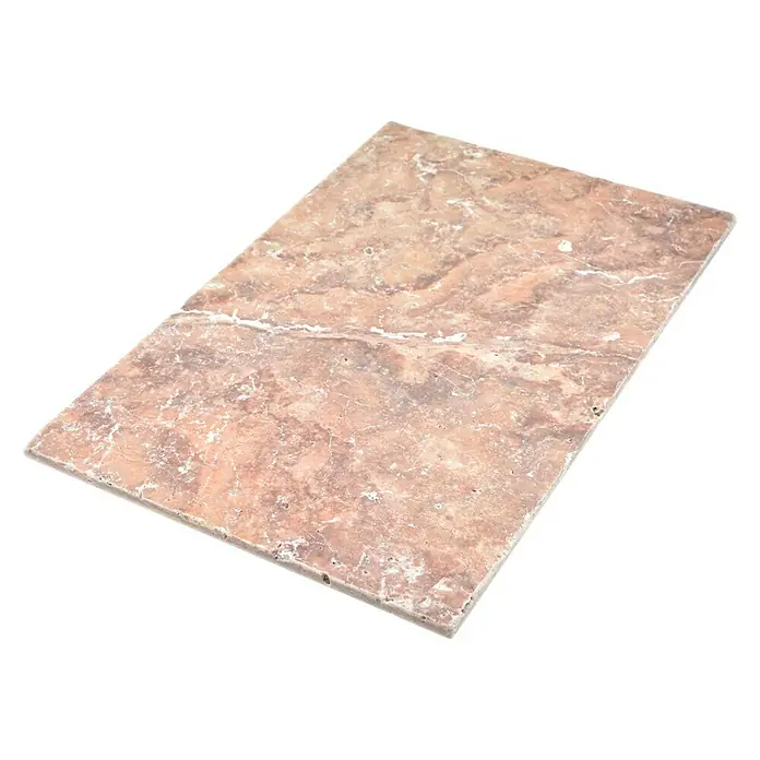 Antikmarmor Travertin Rosso - 61 x 40,6 cm, Rotbraun, Matt - Ansicht von oben