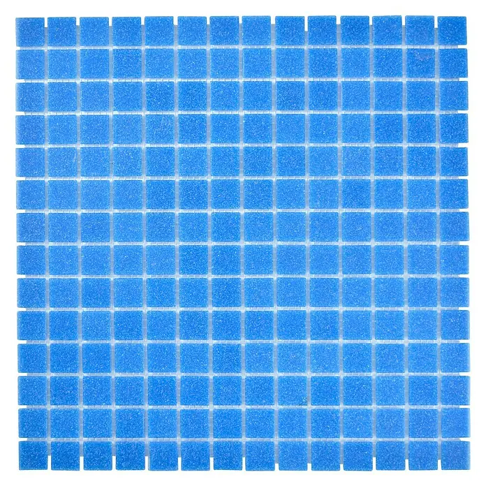 Mozaïektegel vierkant glas Uni GM A 39 - 30,5 x 30,5 cm, Blauw, Glanzend - Vooraanzicht