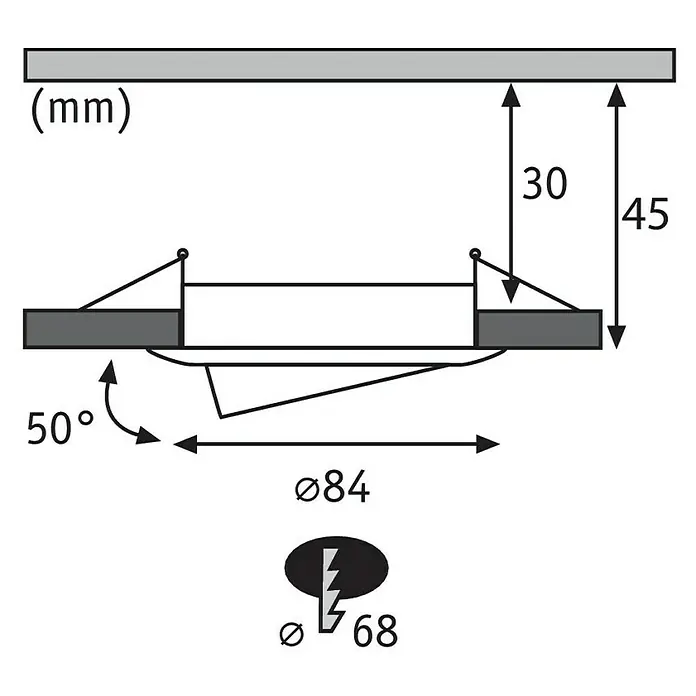 Paulmann LED-Einbauleuchte Nova - 6,5 W, Aluminium, Warmweiß, 1 Stk.