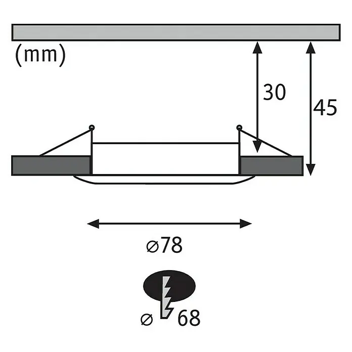 Paulmann LED-Einbauleuchte Nova - 6,5 W, Aluminium, Warmweiß