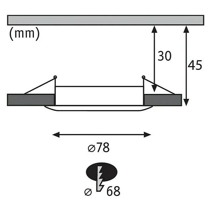 Paulmann LED-Einbauleuchte Nova - 6,5 W, Eisen gebürstet, Warmweiß, 1 Stk.