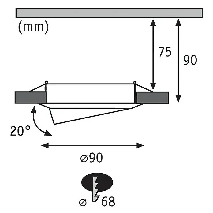 Paulmann LED-Einbauleuchte Base - 5 W, Weiß, Warmweiß