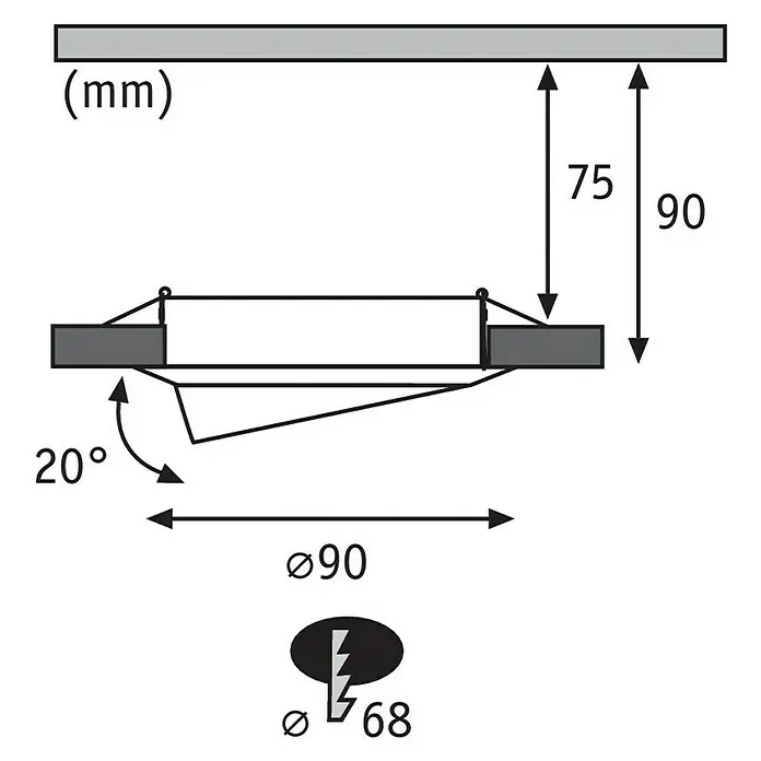 Paulmann LED-Einbauleuchten-Set Base - 5 W, Eisen gebürstet, 3 Stk., Warmweiß, Leuchtenkopf beweglich