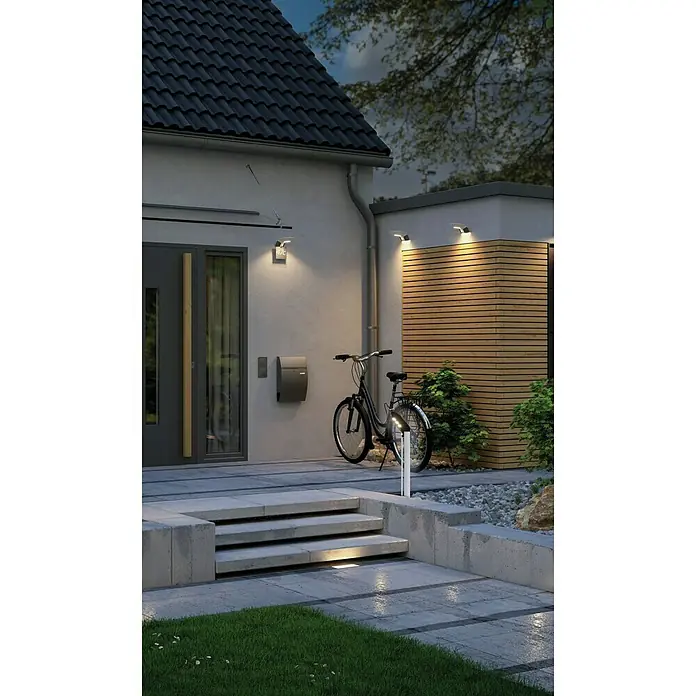 Paulmann Soley LED-Außenwegleuchte - 1-flammig, 1,2 W, Warmweiß, IP44, Anthrazit - Stimmungsaufnahme
