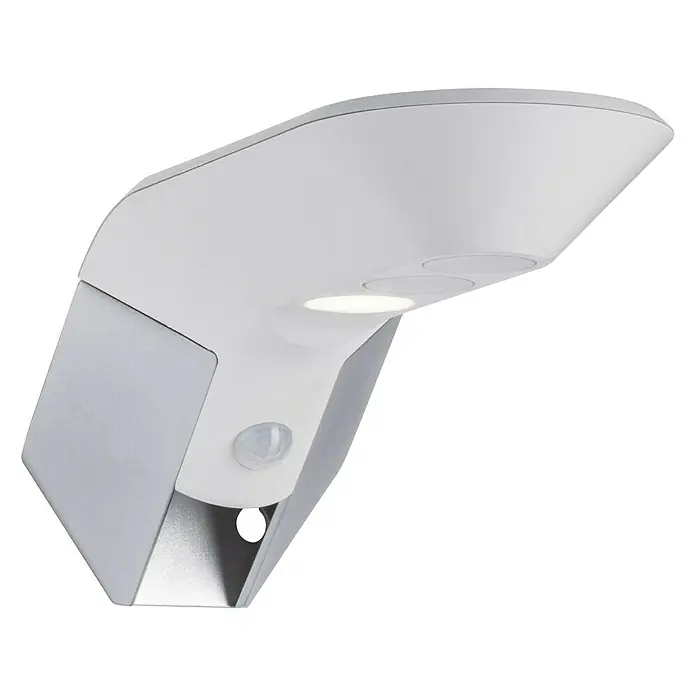 Paulmann Soley LED-Solar-Außenwandleuchte - Bewegungsmelder, 1,2 W, Metall, Warmweiß, Weiß - Vorderansicht