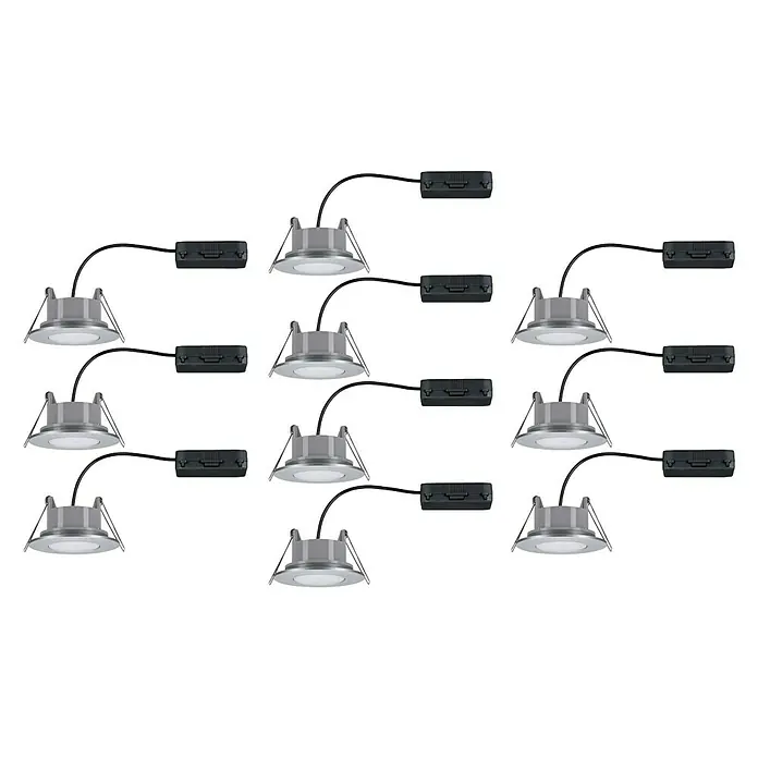 Paulmann LED-Einbauleuchten-Set Calla - 6 W, Chrom, Neutralweiß, IP65 - Vorderansicht
