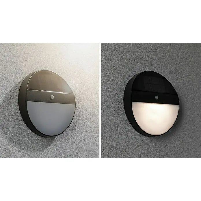 Paulmann LED-Solar-Außenwandleuchte Elois - 1 W, Anthrazit, Durchmesser: 22 cm - Vorderansicht