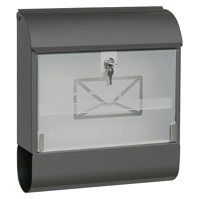 Lienbacher Briefkasten - Stahl, L x B x H: 384 x 100 x 467 mm, Anthrazit