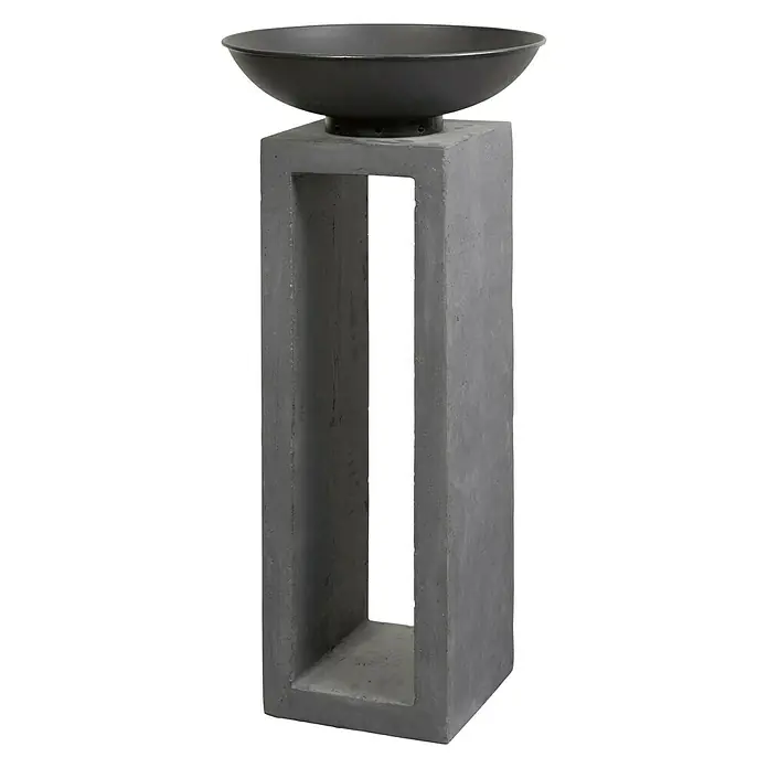 Feuerschale E'lite - L x B x H: 30 x 30 x 105 cm, Rund, Leichtbeton