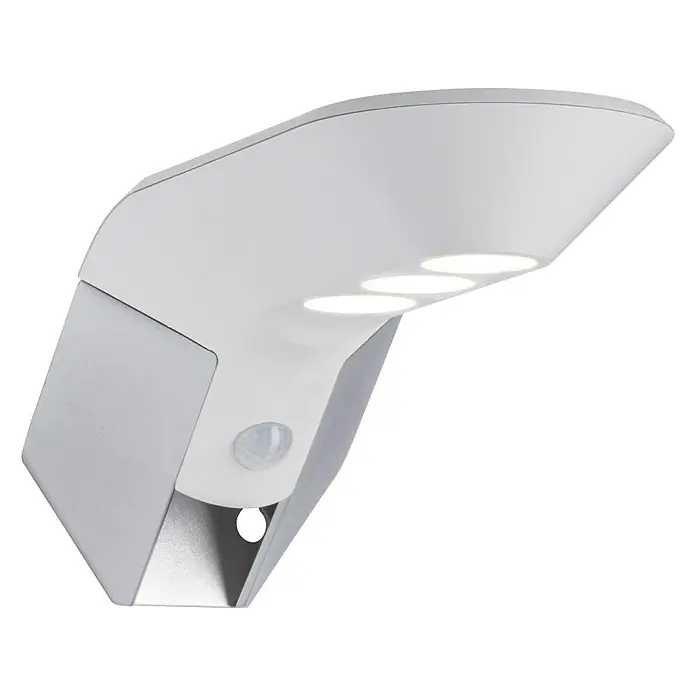 Paulmann Soley LED-Solar-Außenwandleuchte - Bewegungsmelder, 1,2 W, Metall, Warmweiß, Weiß - Vorderansicht