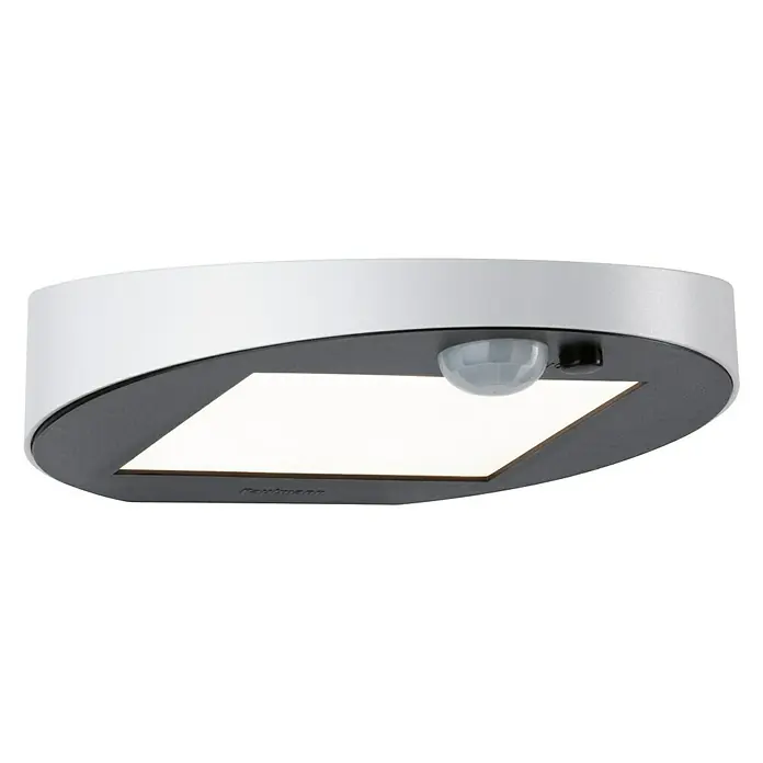 Paulmann Ryse LED-Solar-Außenwandleuchte - Bewegungsmelder, 1,2 W, Material: Kunststoff, Warmweiß, Weiß - Vorderansicht