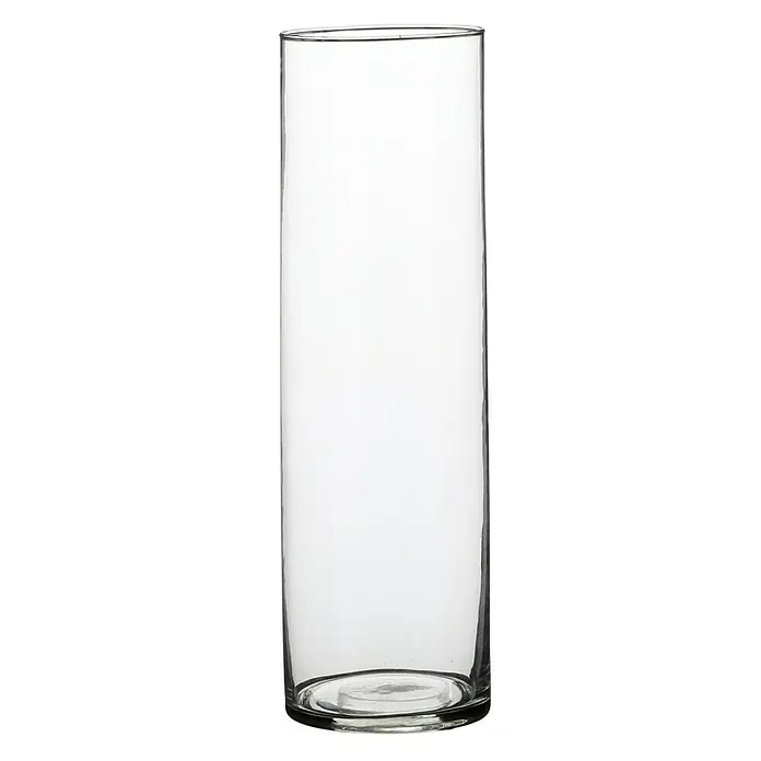 Jarrón de vidrio redondo Carly - Ø x Al: 9 x 30 cm, Transparente