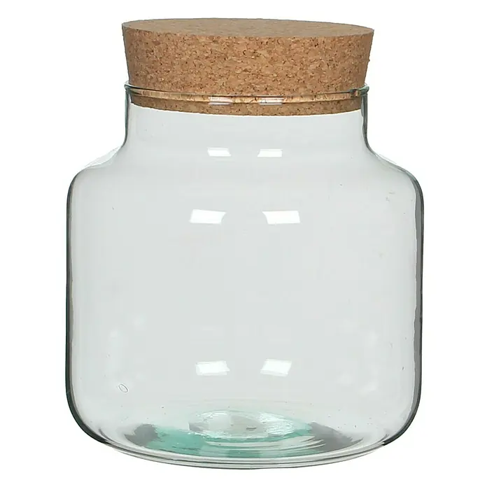 Jarrón de vidrio redondo Chela - 19 x 19 cm, Transparente