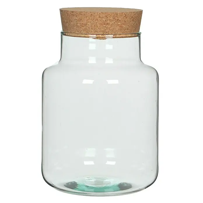 Jarrón de vidrio redondo Chela - 19 x 26 cm, Transparente