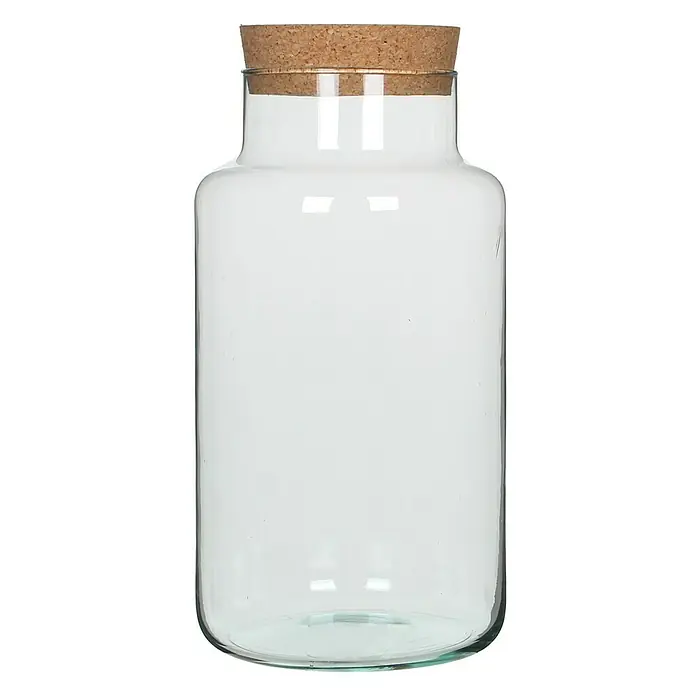 Jarrón de vidrio redondo Chela - 19 x 36 cm, Transparente