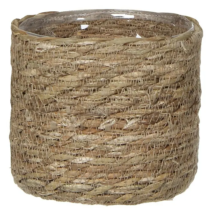 Cubremaceta redondo Atlantic - Dimensiones externas (Ø x Al): 14 x 14 cm, Marrón